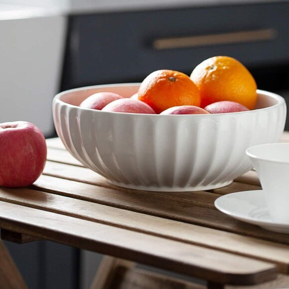 9.8'' Serving Bowls, 86 oz White Serving Platters, Large Ceramic Serving Dishes, - Picture 8 of 9